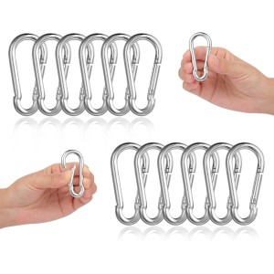 Lot de 12 mousquetons, diamètre 6x60 mm