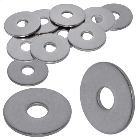 Rondelles inox Métal M5 : 50 Pièces Extra Large (Diam.int 5,3mm x Diam.ext 20mm)