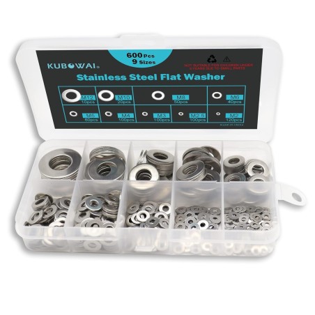 Lot de 600 Rondelles inox en 9 tailles