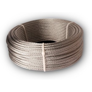 Câble 10 M de Traction Non Gainé Galvanisé - Charge de Travail 250 kg - Diamètre 5 mm