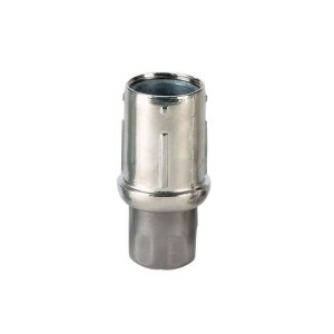 Vérin réglable pour tube rond 40mm - zamac nickelé - embout inox