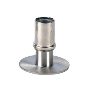 Vérin réglable rond pour tube 40mm - zamac naturel - flange inox