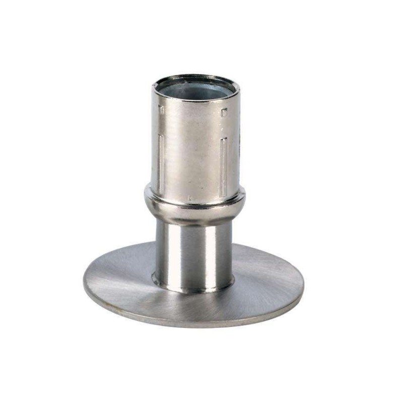 Vérin réglable rond pour tube 40mm - zamac naturel - flange inox Vérin réglable rond pour tube 40mm - zamac naturel - flange inox