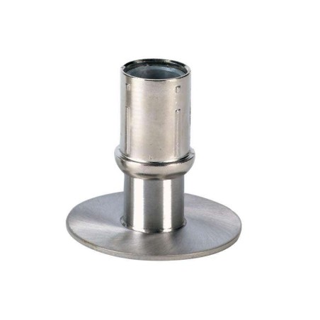 Vérin réglable rond pour tube 40mm - zamac naturel - flange inox