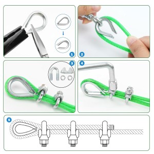 30 M Câble 3 mm acier enduit de PVC vert