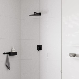 Tête de douche noir avec 1 type de jet 230 x 170 mm Tête de douche noir avec 1 type de jet 230 x 170 mm