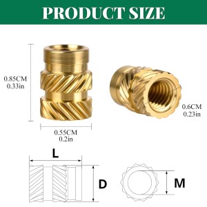 200 Inserts filetés M4