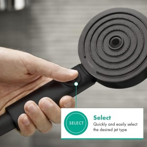 Pommeau de douche économie d'eau avec 9 l/min noir mat