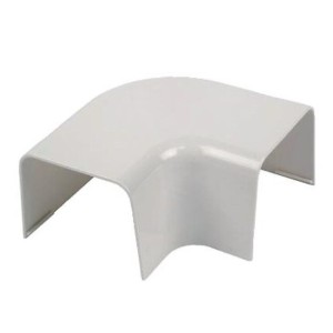 Coude 90° à plat blanc pour goulotte 80x60 mm - EID
