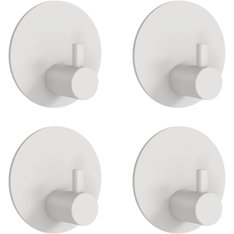 Crochet Adhésif Mural blanc 4 Pièces pour salle de bain Crochet Adhésif Mural blanc 4 Pièces pour salle de bain