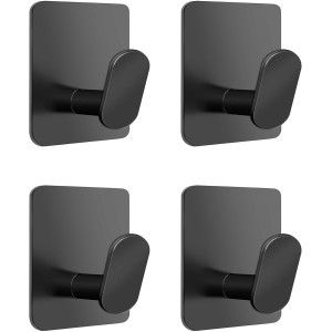 4 crochets Adhésifs noir Porte Serviette Salle de Bain