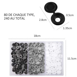 Cache Vis à Charnière en Plastique - Lot de 240 pièces Cache Vis à Charnière en Plastique - Lot de 240 pièces