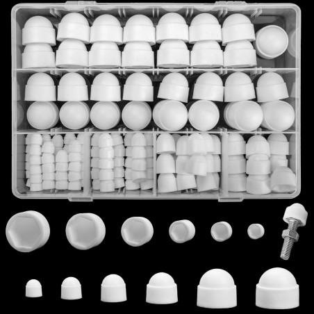 Lot 145 Boulons blanc Capuchon à Vis M4/M5/M6/M8/M10/M12