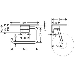 Porte-Papier WC chromé pour 1 Rouleau