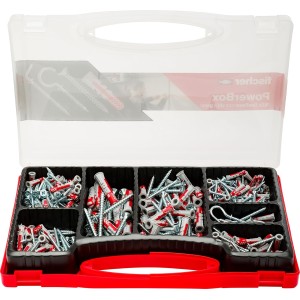 Lot de 180 chevilles DuoPower avec vis et crochets pour mur plein, perforé et cloison sèche
