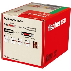 Cheville 14x70 bi-matière et multi-matériaux DUOPOWER - Boîte de 20