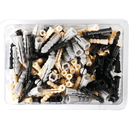 Assortiment de 200 Cheville Plastique 3 couleurs