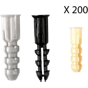 Assortiment de 200 Cheville Plastique 3 couleurs