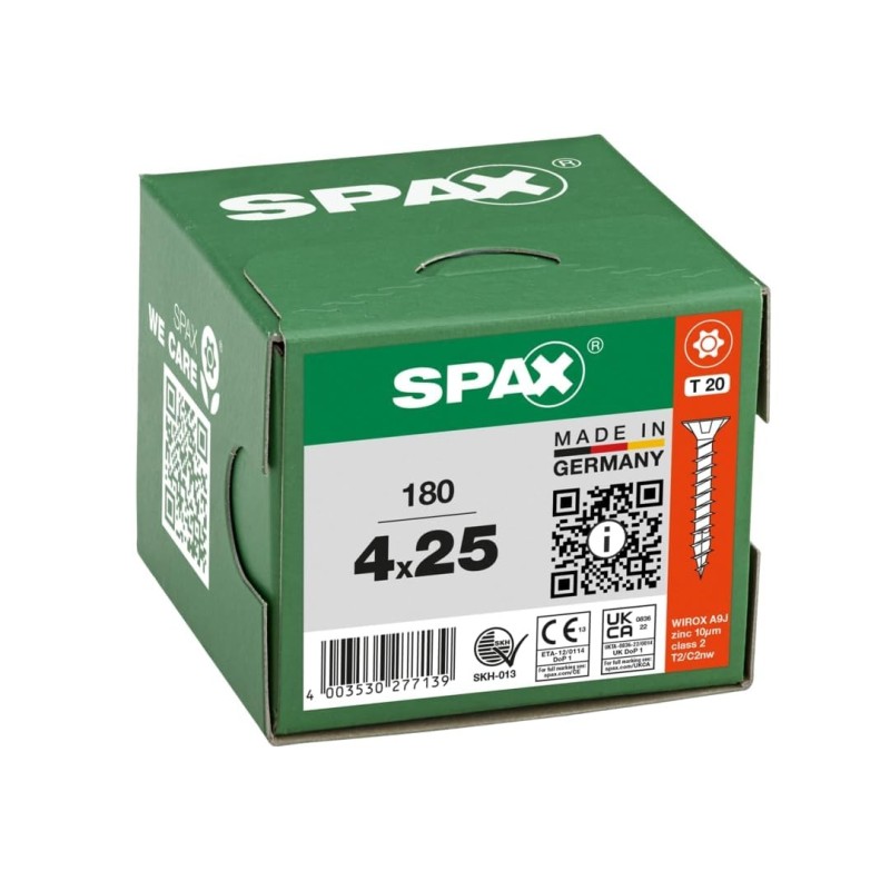 180 Vis universelle 4 x 25 mm - SPAX 180 Vis universelle 4 x 25 mm - SPAX