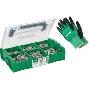 Mini mallette de vis - 700 vis à tête fraisée en 6 dimensions - SPAX