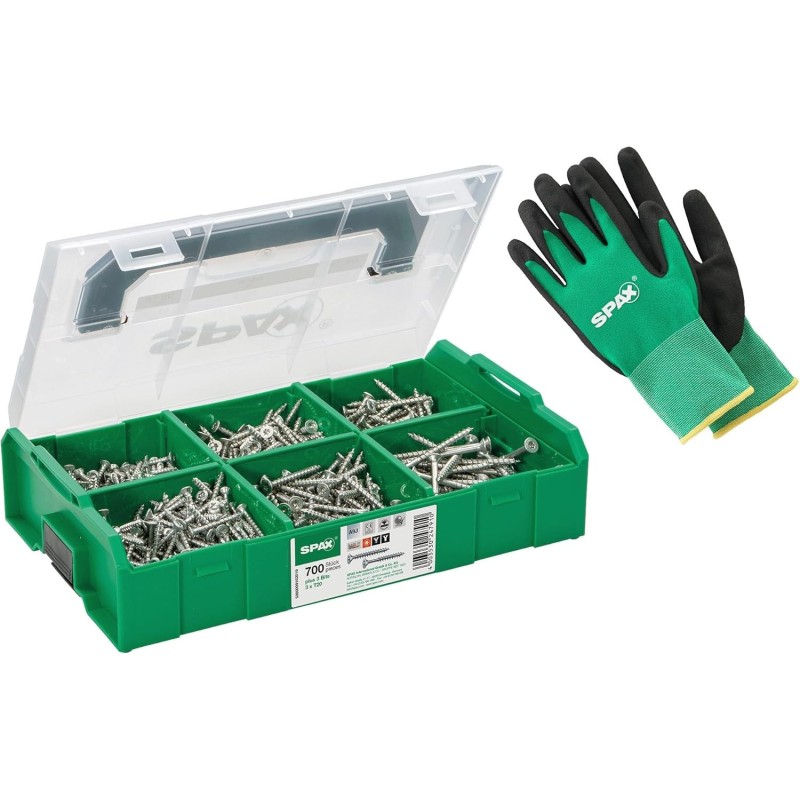 Mini mallette de vis - 700 vis à tête fraisée en 6 dimensions - SPAX Mini mallette de vis - 700 vis à tête fraisée en 6 dimensions - SPAX