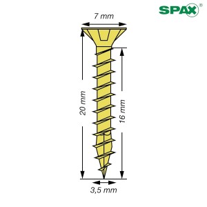 Vis universelle 3,5 x 20 mm, 180 pièces Vis universelle 3,5 x 20 mm, 180 pièces