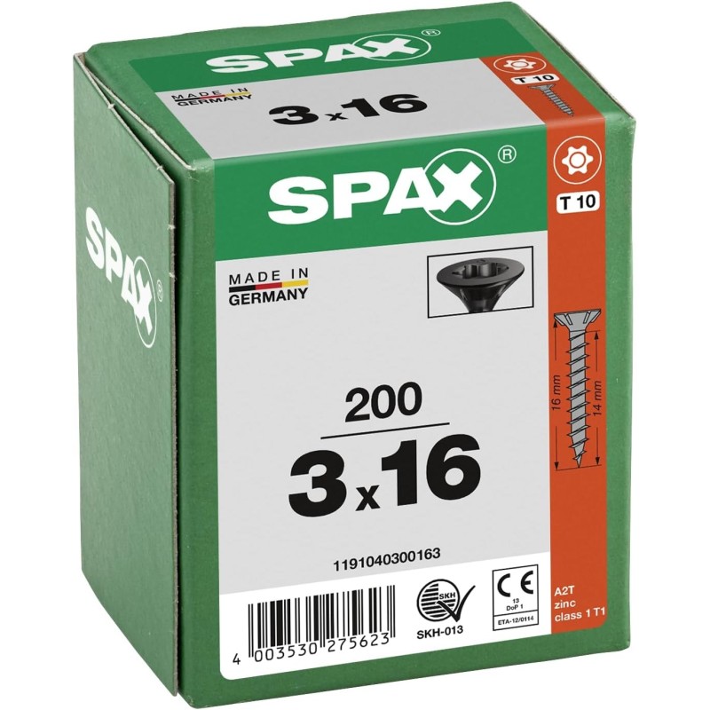 Vis 3x16 universelles à tête fraisée T-STAR Plus - SPAX Vis 3x16 universelles à tête fraisée T-STAR Plus - SPAX
