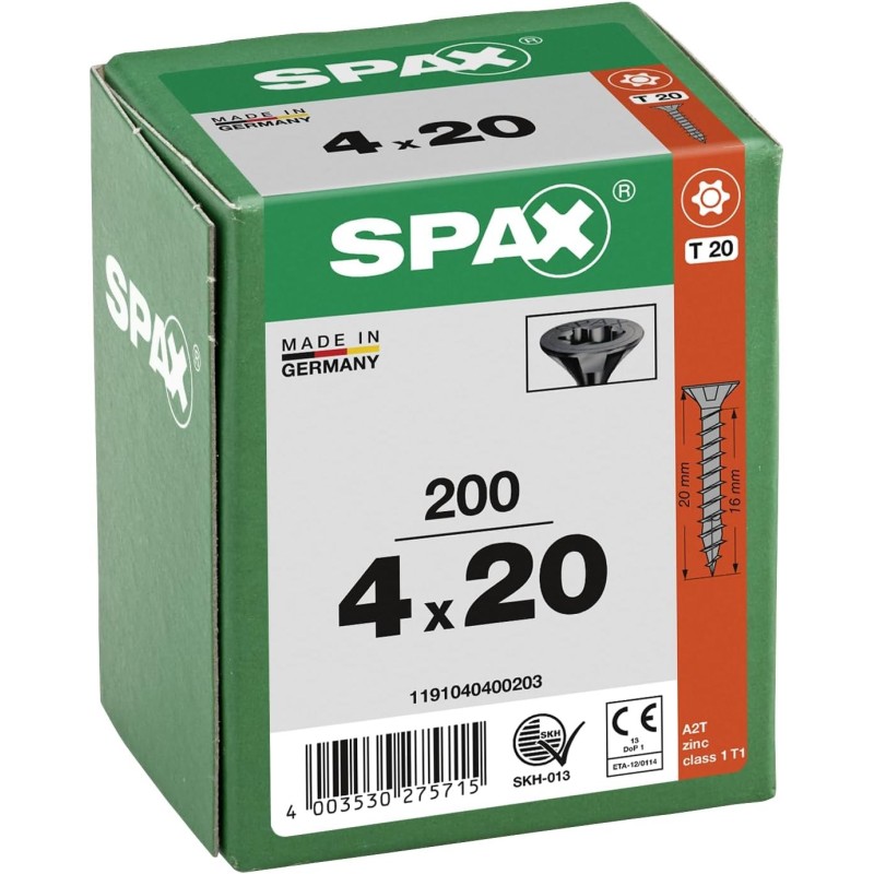 Vis 4x20 universelles à tête fraisée T-STAR Plus - SPAX Vis 4x20 universelles à tête fraisée T-STAR Plus - SPAX