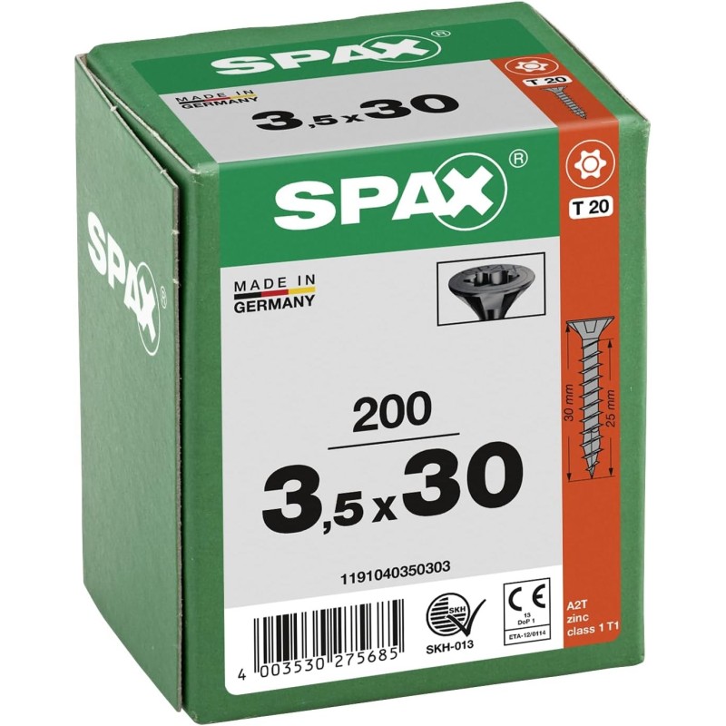 Vis 3.5x30 universelles à tête fraisée T-STAR Plus - SPAX Vis 3.5x30 universelles à tête fraisée T-STAR Plus - SPAX