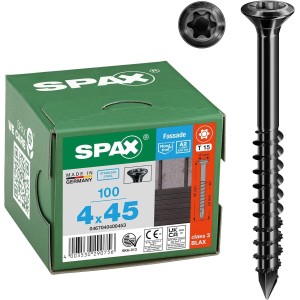 100 vis de façade 4 x 45 mm - Filetage partiel- Tête fraisée bombée