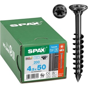 200 vis de façade 4,5 x 50 mm, filetage partiel, tête fraisée bombée