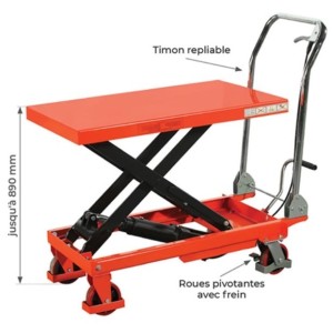 Table élévatrice manuelle économique 150 à 500 kg