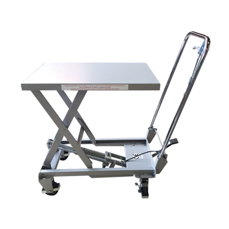 Table élévatrice manuelle aluminium 100 kg