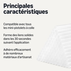 100 Bâtons de colle chaude, taille mini 10,2 x 0,7 cm