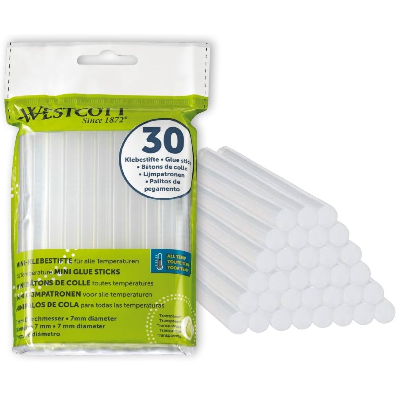 30 bâtons de colle 7mm pour pistolet à colle de taille standard 7 x 102mm