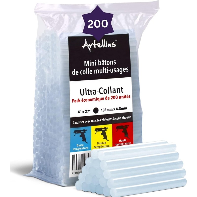 200 Bâtons De Colle Pour Pistolet 100x70 mm
