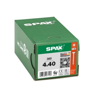 360 vis universelles 4 x 40 mm - Filetage complet - Tête fraisée