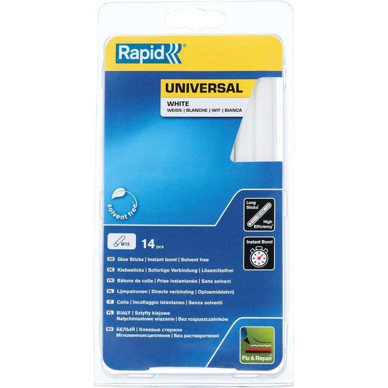 Bâtons de colle thermofusible Polyvalent Blanche 12mm Longueur 190mm