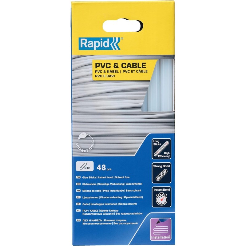 48 Bâtons de colle 12 mm PVC et Câble - 12 x 190 mm