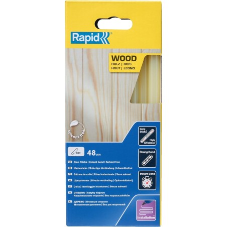48 Bâtons de colle 12 mm Bois 12 x 190 mm