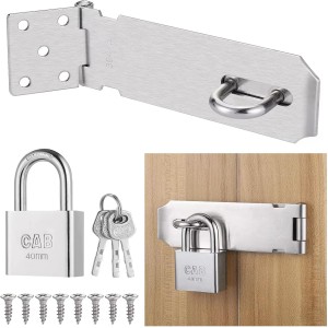 Serrure de porte robuste de 12,7 cm avec cadenas et vis