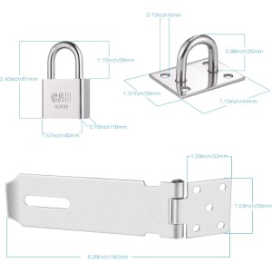 Serrure de porte robuste de 12,7 cm avec cadenas et vis
