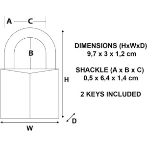 Cadenas en laiton 30 mm pour cave, malle, vestiaire, Serrure à clé - Anse longue