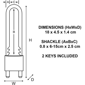 Cadenas laiton 50 mm - Anse réglable 70 - 155 mm