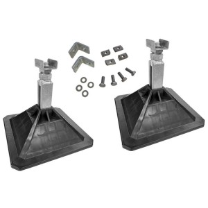 Set 2 pieds 305x305mm inclus support - Pour fixation rails de montage h225-350mm