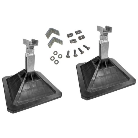Set 2 pieds 305x305mm inclus support - Pour fixation rails de montage h225-350mm