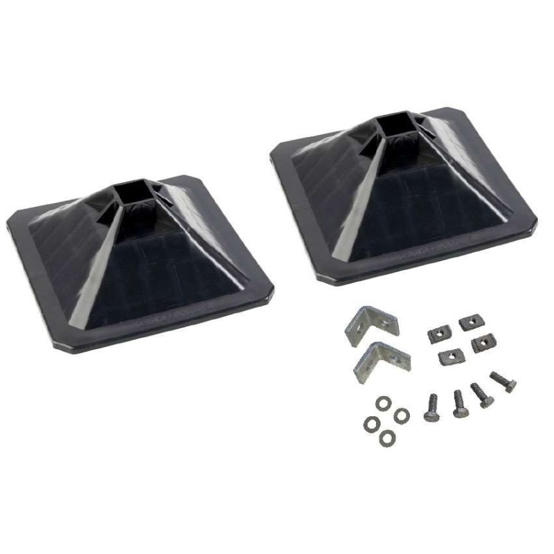 Pied sans tige supports en h - jeu de 2 pieds + fixations
