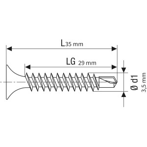 Vis 3x35 pour cloison sèche noir