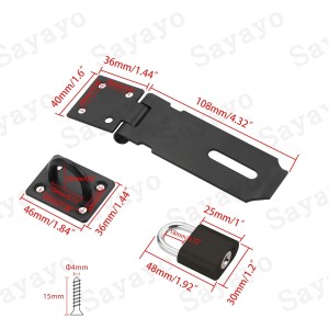 Loquet noir Porte Extérieur avec cadenas