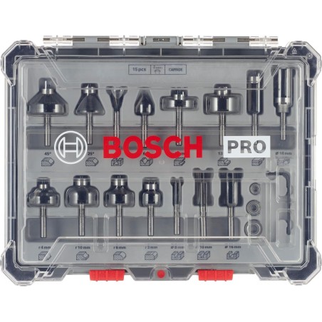 Bosch Professional 15 pièces Kit de Fraises Mixtes